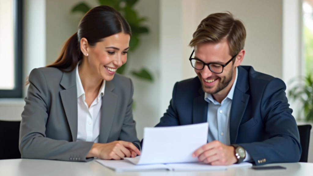 Conseiller financier examinant les documents avec un client dans un environnement professionnel