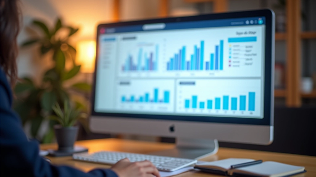 Tableau de bord financier avec graphiques de croissance et indicateurs de performance