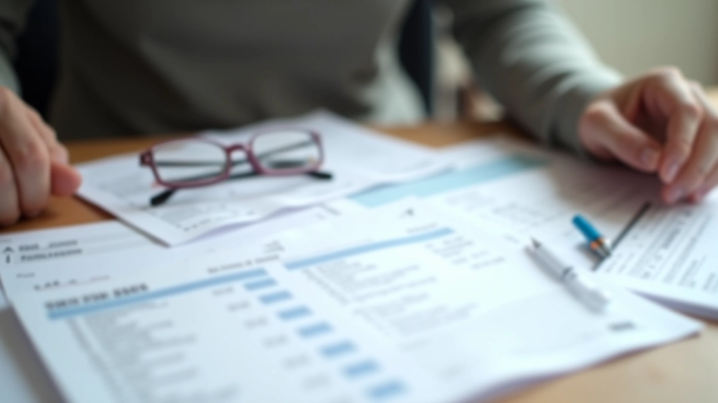 Documents d'impôts et formulaires fiscaux sur un bureau avec des lunettes de lecture